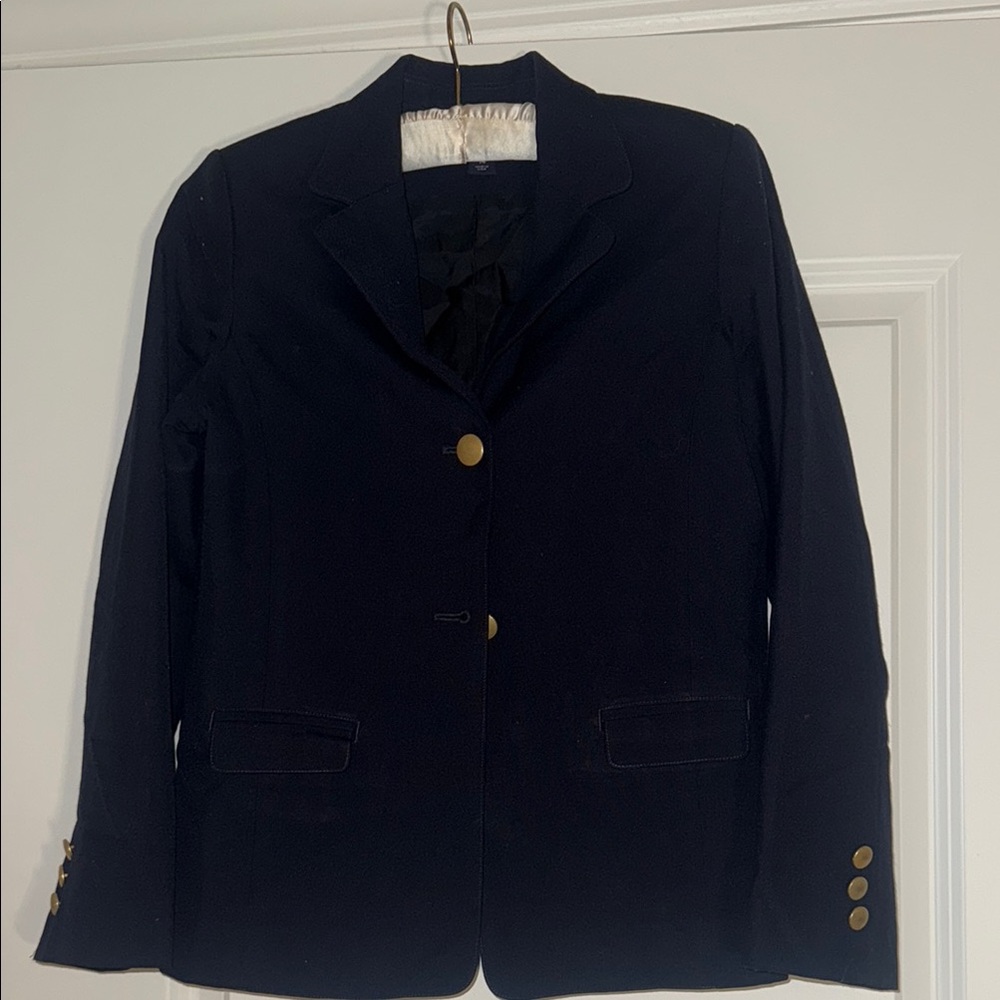 Classic Black Women's Blazer with Gold Buttons
